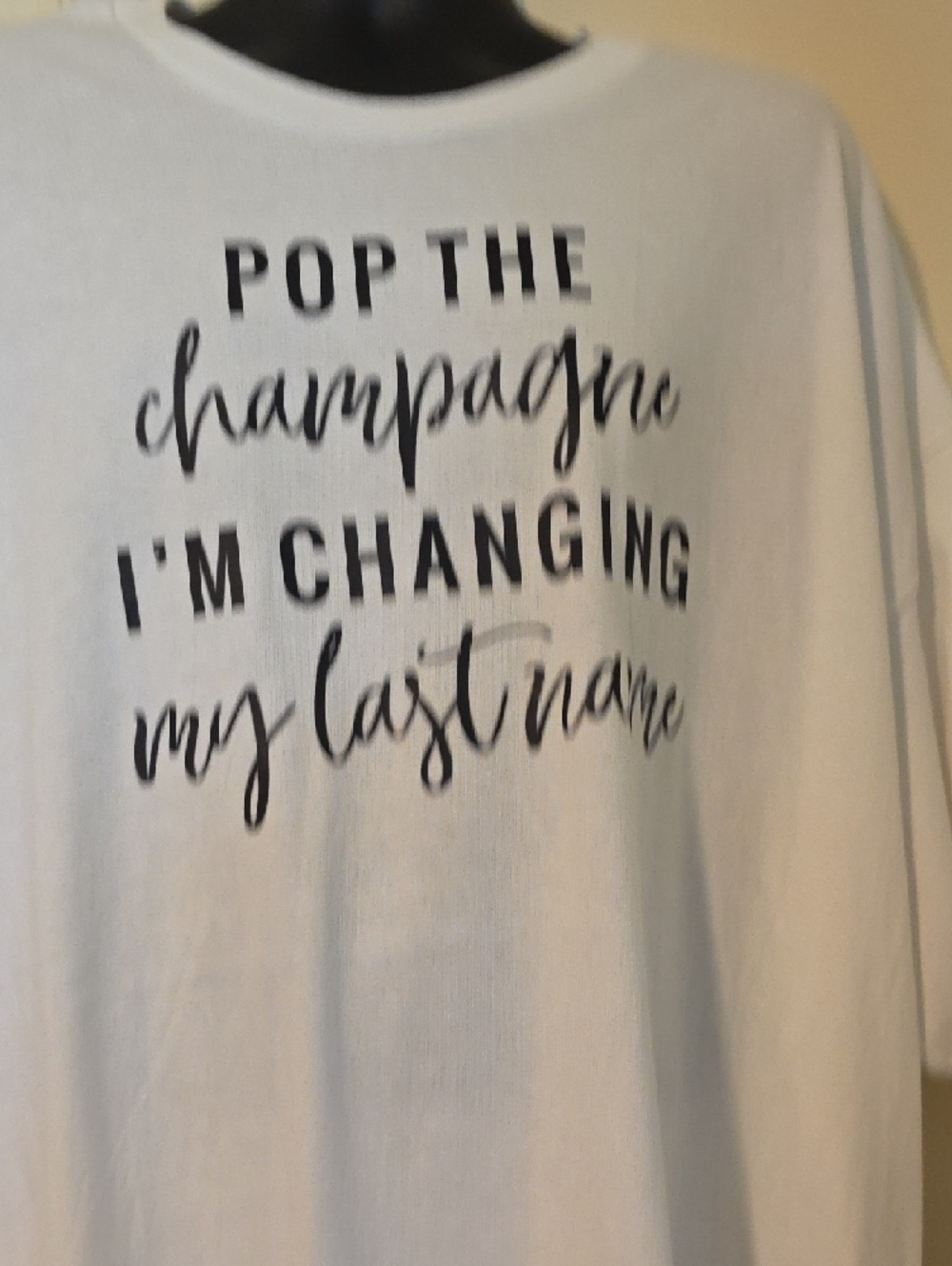 White Graphic Tee "Pop the Champagne" - Picture 5 of 7